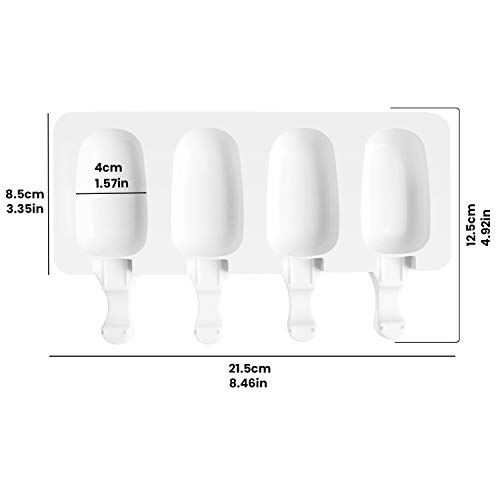 AWIIK - Moldes Helados Silicona para Hacer Helados pequeños en el congelador. Moldes para Helados caseros, Helados saludables, moldes Polos fit y Real Food (Incluye 50 Palos de Madera Reutilizables)