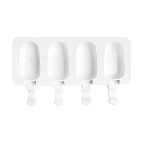 AWIIK - Moldes Helados Silicona para Hacer Helados pequeños en el congelador. Moldes para Helados caseros, Helados saludables, moldes Polos fit y Real Food (Incluye 50 Palos de Madera Reutilizables)