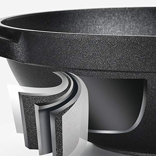 AWYJ Sartén para saltear De Fondo Plano Wok Wok 32cm Alto Grado sartén Antiadherente Pan Pan 32x9.5cm se Permite Fumar Inducción Adecuado Saute Pan (Color : Aluminum, Size : 32x9.5cm)
