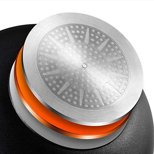AWYJ Sartén para saltear De Fondo Plano Wok Wok 32cm Alto Grado sartén Antiadherente Pan Pan 32x9.5cm se Permite Fumar Inducción Adecuado Saute Pan (Color : Aluminum, Size : 32x9.5cm)