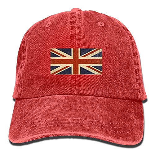 Axige888 Funny Baseball Caps Hats Men and Women British Flag Vintage Jeans Baseball Cap Red