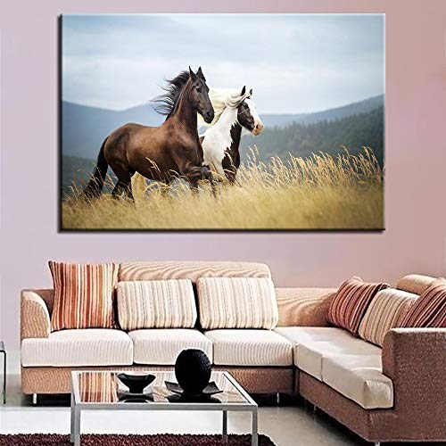 Ayjxtz Puzzle 1000 Piezas Caballo Corriendo en pastizales Puzzle 1000 Piezas educa Gran Ocio vacacional, Juegos interactivos familiares50x75cm(20x30inch)