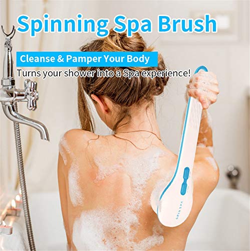 Aymsm Cepillo para el Cuerpo, 5 en 1 Spin SPA Cepillo Trasero Scrubber Set, Masajeador Cepillo de Ducha eléctrico Cepillo de SPA Limpiador de pies para el Cuerpo Facial Impermeable (3PCS)
