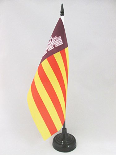 AZ FLAG Bandera de Mesa de Mallorca 21x14cm - BANDERINA de DESPACHO MALLORQUINA 14 x 21 cm