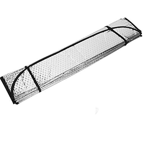 azorex Parasol Coche Delantero Plegable Protector Solar de Luna Delantera Tamaño S/M/L con Correas Elásticas de Fácil Instalación (S: 60x130 cm)