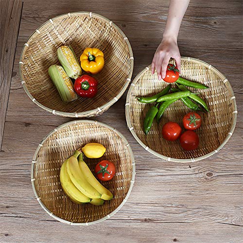 AZX Panera, Cestas de bambú para Pan, Almacenamiento de cestas para Frutas Verduras Hechas a Mano