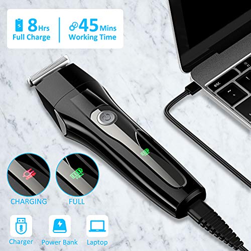 Babacom Maquina Cortar Pelo Profesional, 5 en 1 Multifunction Cortapelos Hombre, USB Recargable Cortadora de Pelo Maquina de Afeitar Barba/Nariz/Orejas/Cabeza/Cara/Cuerpo con 4 Peines Guía