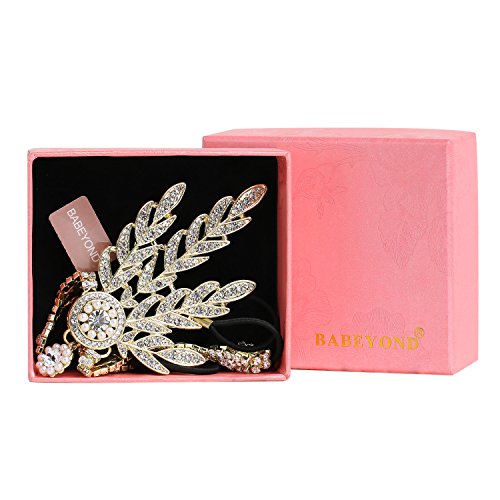 BABEYOND 1920s Flapper Pelo Banda Gran Gatsby Vintage Nupcial Pelo Accesorio Hoja de Cristal Perla Pelo Banda