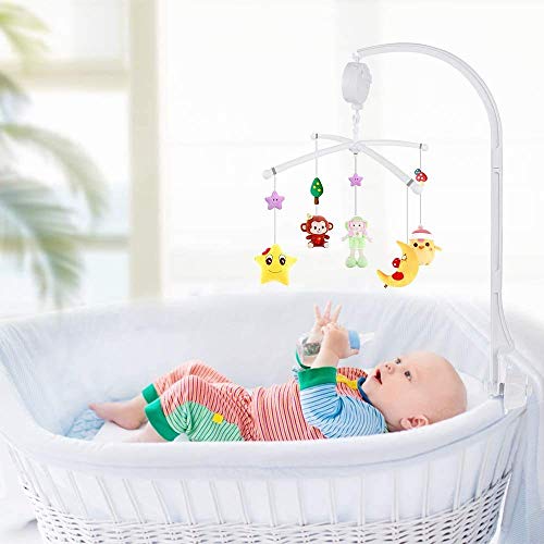Baby Rattles Mobile,móvil de cuna colecho,móvil de cuna luces musica,carillón de viento del bebé,carrusel cuna luz y musica proyector