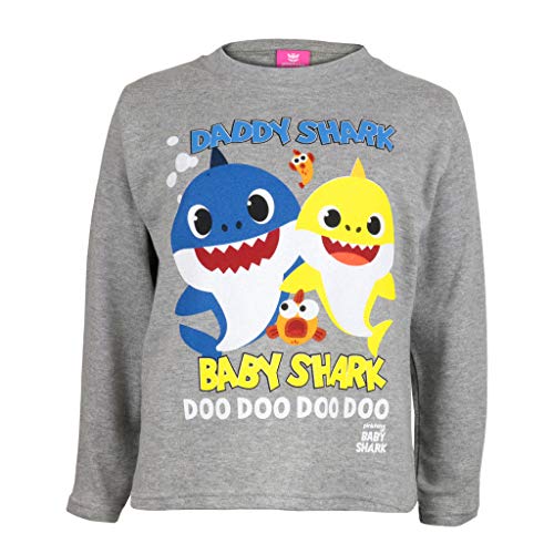 Baby Shark Y papá tiburón Niños de Manga Larga Camiseta Cuero Gris 104 | 2-6 años, Ropa de los niños, Los niños de tamaños del niño, del Padre y de la Idea del Regalo de cumpleaños