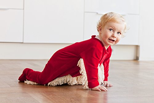 Babymop – Mopa para bebé para facilitar la limpieza del hogar. Body Pijama con mopa para bebé rojo rojo Talla:80