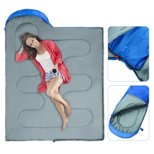 BACKTURE Saco de Dormir para Acampar, Impermeable con Bolsa de Compresión, 3 Estaciones 5~25℃, para Viajes, Camping, Senderismo, 220x80cm