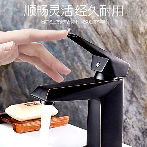 Bad K uuml;che Armaturen Wasserhahn,Badezimmer Plaque Becken Wasserhahn Kupfer Schwarz Alte Rot Hotel Badezimmer Arbeitsplatte Becken Hei szlig;en Und Kalten Bad Wasserhahn,Schwarz