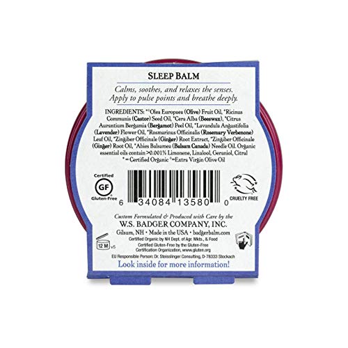 Badger - Bálsamo para dormir, bálsamo de noche. Envase de 21 g.