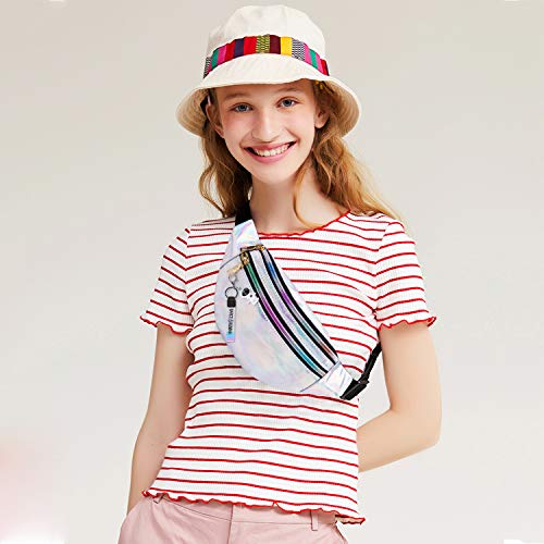 Bageek Riñoneras Mujeres Moda Riñonera Niña Running Impermeable con Correa Ajustable del 31.5 Inch con 3 Bolsillos de Cremallera para para Correr Bici Fiesta