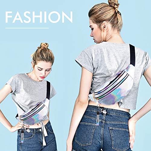 Bageek Riñoneras Mujeres Moda Riñonera Niña Running Impermeable con Correa Ajustable del 31.5 Inch con 3 Bolsillos de Cremallera para para Correr Bici Fiesta