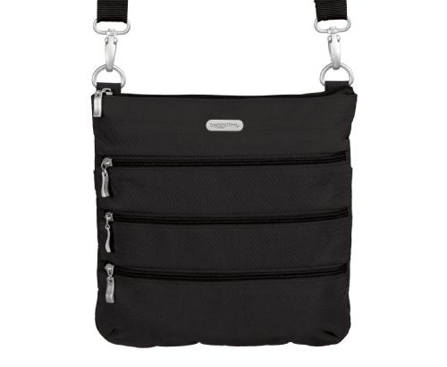 Baggallini Big Zipper Bolso Bandolera, Color Negro (Black)