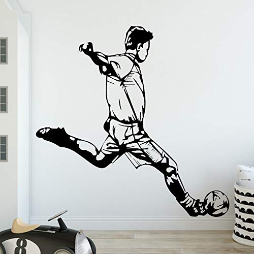 BailongXiao Nuevo Sports Boy Fútbol Vinilo Pegatinas de Pared Calcomanías de Arte Habitación para niños Pegatinas de bebé Pegatinas de Pared Decoración del hogar 87x85cm