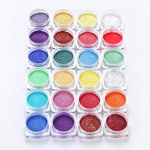 BAIRU 12 colores naturales Mica Mineral Polvo Epoxi Resina Tinte Brillante Perla Perfume Pigmento para DIY Vela y Jabón