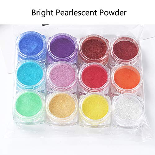 BAIRU 12 colores naturales Mica Mineral Polvo Epoxi Resina Tinte Brillante Perla Perfume Pigmento para DIY Vela y Jabón