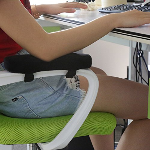 Ballery Almohadilla para reposabrazos de Silla de Oficina, Ergonómica Antideslizante Almohada de Espuma viscoelástica Cubierta de Apoyabrazos para Alivio de Codos y antebrazos (Juego de 2)