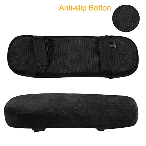 Ballery Almohadilla para reposabrazos de Silla de Oficina, Ergonómica Antideslizante Almohada de Espuma viscoelástica Cubierta de Apoyabrazos para Alivio de Codos y antebrazos (Juego de 2)