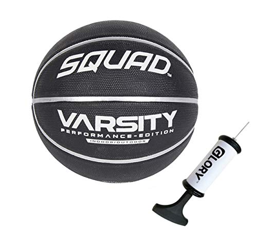 Baloncesto Deportes Rubber Oficial Tamaño Balón Pelota de Baloncesto Regalos para Adulto Juventud Uso para Interior o Exterior Juego Negro Talla 7