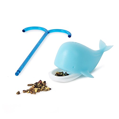 Balvi Infusor té Blue Whale Color Azul Filtro para infusiones Filtro para te Original en Forma de Ballena Reutilizable Silicona 12,5x5x6 cm