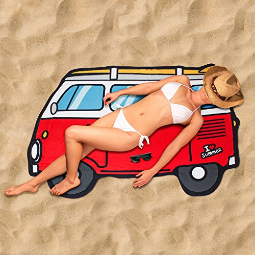 Balvi - Van Toalla de Playa o de Piscina. Diseño Retro y Original. Diseño de Furgoneta surfera.