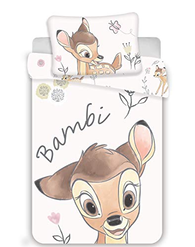 Bambi - Juego de cama infantil (100 x 135 cm y 40 x 60 cm)