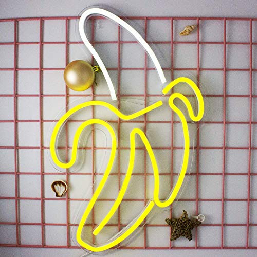 Banana Neon Signs LED Neon Lights Art Wall Luces decorativas Luces de neón para dormitorio Pared Niños Dormitorio Fiesta de cumpleaños Bar Decoración 11''x19