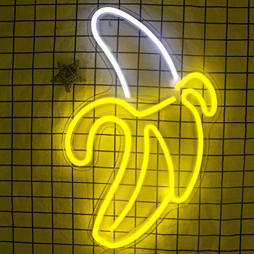 Banana Neon Signs LED Neon Lights Art Wall Luces decorativas Luces de neón para dormitorio Pared Niños Dormitorio Fiesta de cumpleaños Bar Decoración 11''x19