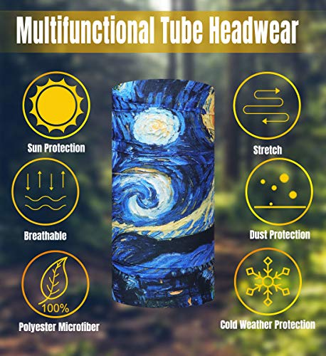 Bandana multifunción, elástica, perfecta como braga para el cuello o para hacer yoga, senderismo, montar a caballo, montar en moto, etc., color Kontrastfarbe, tamaño medium