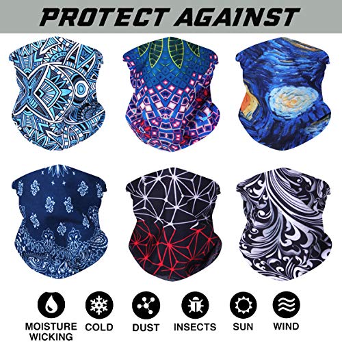 Bandana multifunción, elástica, perfecta como braga para el cuello o para hacer yoga, senderismo, montar a caballo, montar en moto, etc., color Kontrastfarbe, tamaño medium