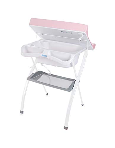 Bañera alta Spalsh ZY Baby - compacta con cambiador, baño para bebes, asiento anatómico - Zippy (Rosa Claro) - Nuevo Modelo!