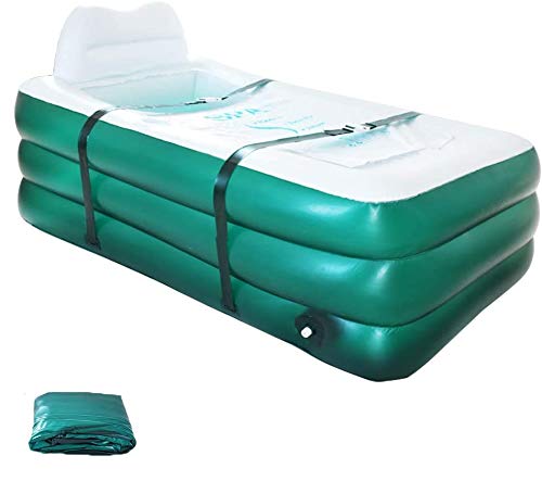Bañera hinchable para adultos, bañera, bañera, bañera familiar, mantiene el calor de suelo grueso, para niños, hinchable, piscina familiar, piscina (verde)