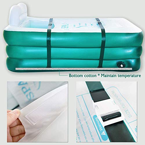 Bañera hinchable para adultos, bañera, bañera, bañera familiar, mantiene el calor de suelo grueso, para niños, hinchable, piscina familiar, piscina (verde)