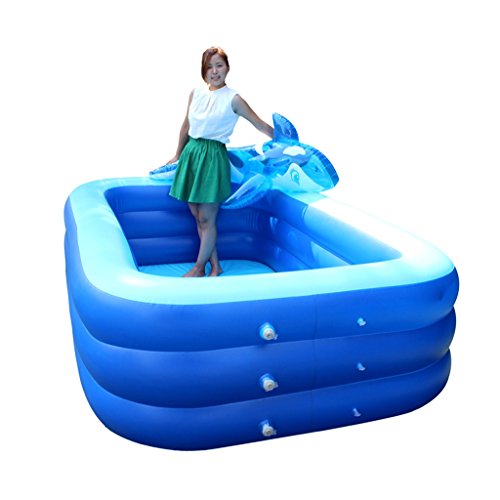 Bañeras con Jacuzzi Inflable Piscina Hinchable Adultos hidromasaje Piscina Familiar bebés (Color : Blue, Size : 258 * 165 * 65cm)