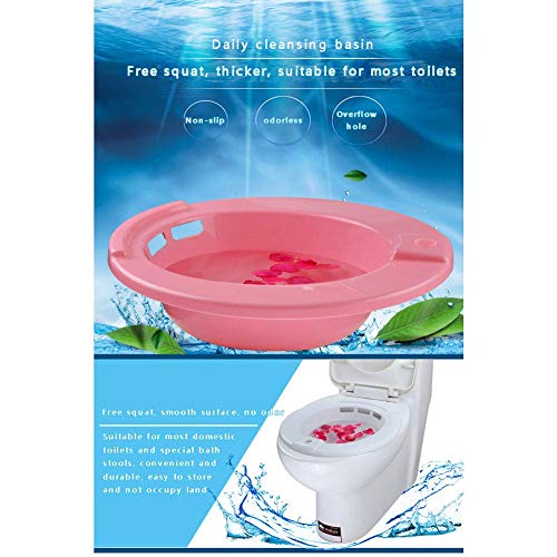 Baños de Asiento, bidé portátil para Inodoro estándar, Tratamiento de hemorroides Puerpera para Mujeres Embarazadas, 38 x 36 x 11 cm