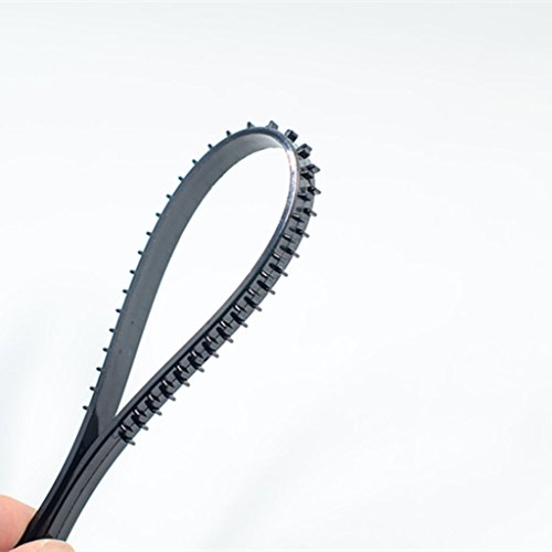 Baoblaze 20pcs 10mm De Plástico Liso Bandas De Cabeza De Alice Accesorio para El Cabello Bricolaje Negro