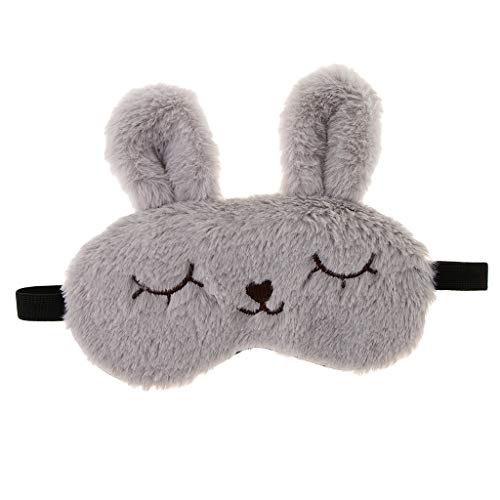 Baoblaze Máscara de Ojos Conejito Niños Adultos Sombra de Ojos Vendados Tejido Duradero - Gris