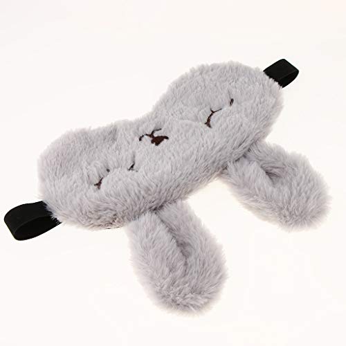 Baoblaze Máscara de Ojos Conejito Niños Adultos Sombra de Ojos Vendados Tejido Duradero - Gris