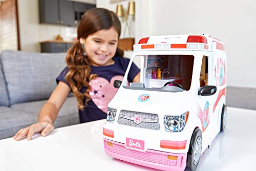 Barbie - Ambulancia de mascotas con muñeca - accesorios muñeca - (Mattel FRM19)