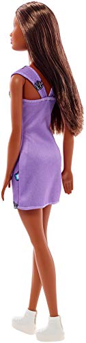 Barbie Fashionista, Muñeca Chic vestido lila, juguete +7 años (Mattel FJF15)