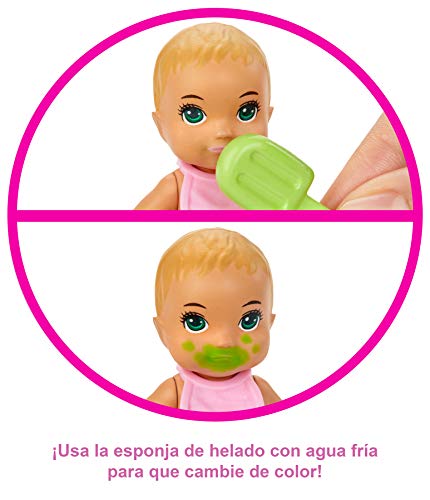 Barbie - Skipper Canguro, Hora del Baño, Muñecas con Bebe y Accesorios (Mattel GHV84)