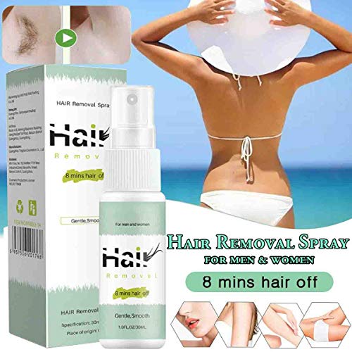 Bareit Spray depilatorio, Hair Removal Spray semipermanente natural, Spray inhibidor del crecimiento del cabello Stop, Limpiador sin dolor Eliminador de corporal Pierna Axila Manos Facial (A+B)