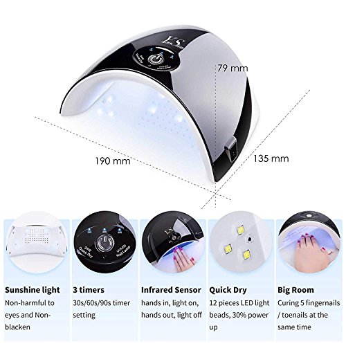 Barniz Gel Semi Permanente – y & S UV LED Esmalte De Uñas Soak Off Gel principiantes Kit 6 colores Plus Top y Base Coat, 8 ml cada frasco