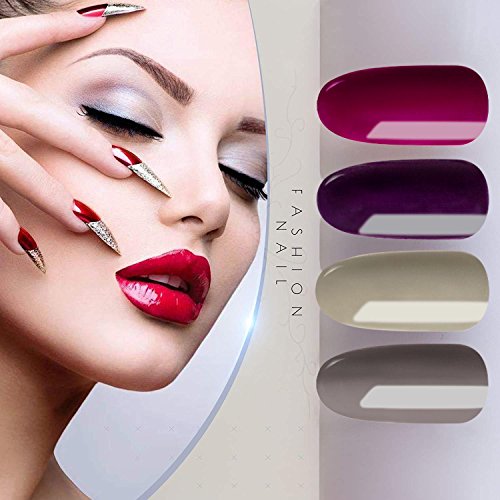 Barniz Gel Semi Permanente – y & S UV LED Esmalte De Uñas Soak Off Gel principiantes Kit 6 colores Plus Top y Base Coat, 8 ml cada frasco