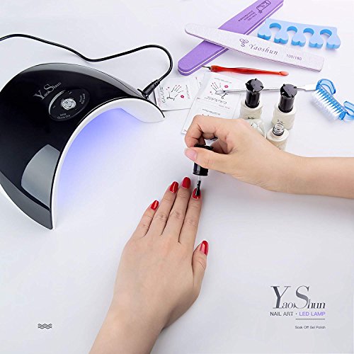 Barniz Gel Semi Permanente – y & S UV LED Esmalte De Uñas Soak Off Gel principiantes Kit 6 colores Plus Top y Base Coat, 8 ml cada frasco