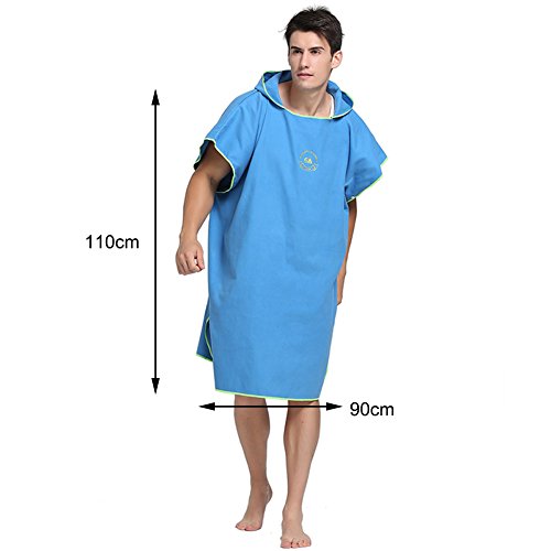 Bata de microfibra ele Eleoption con capucha, compacta y ligera, ideal como toalla de cambio para la playa, vacaciones, viajes, surf, talla única